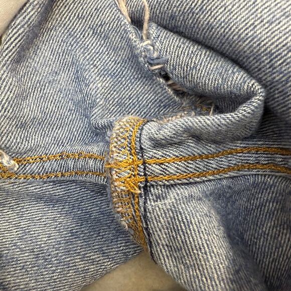 Levi's 501XX Denim Shorts Women's 28 (6) Blue Pinstripe Button Fly Jean Shorts - Picture 5 of 13